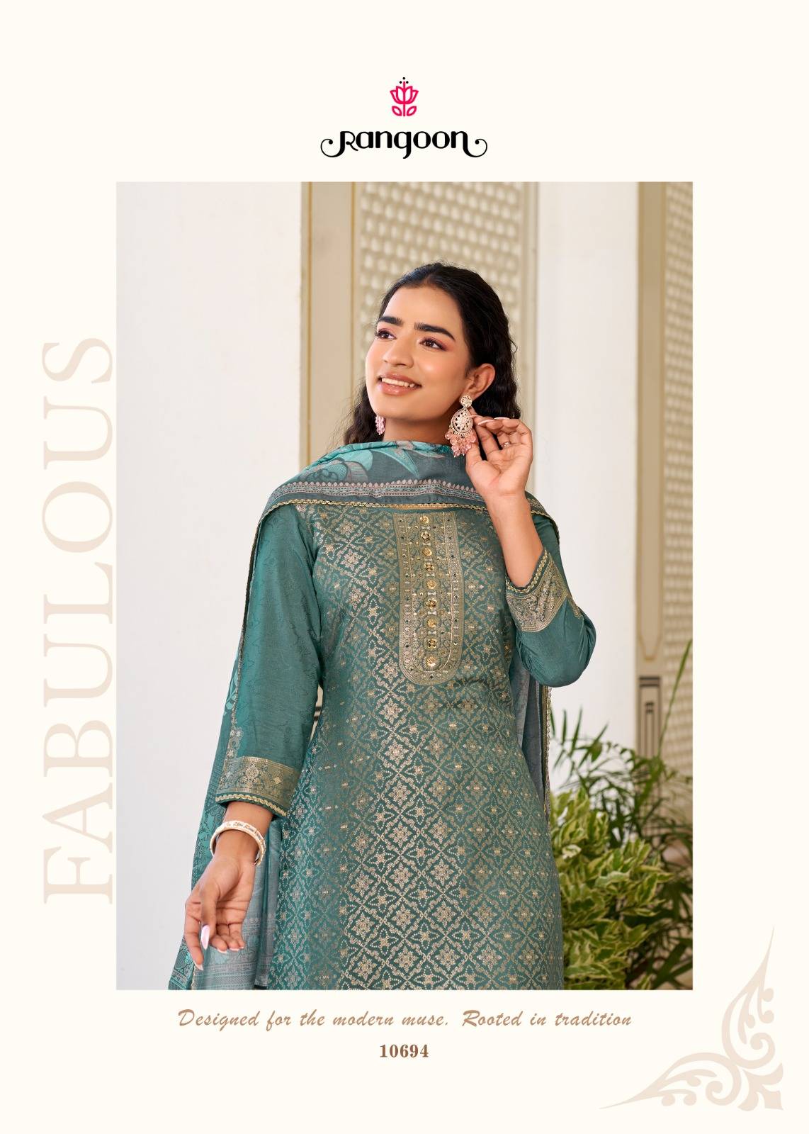 VEDANCHI by Rangoon 10691 to 10694 series Indian Traditional Wear Collection Viscose Muslin dresses At Wholesale Price